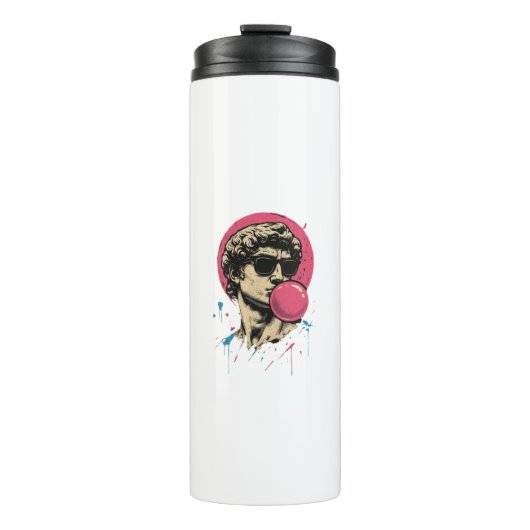 Urban Retro David — Bubblegum Pop Standbeeld Thermosbeker (Voorkant)