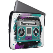 Urban Retro stijl: Ghetto Blaster Laptop Sleeve (Voorkant Rechts)