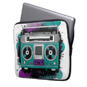 Urban Retro stijl: Ghetto Blaster Laptop Sleeve (Voorkant Links)