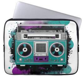 Urban Retro stijl: Ghetto Blaster Laptop Sleeve