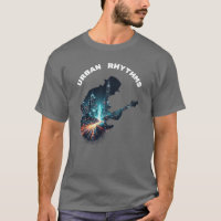 Urban Rhythms - Cityscape Gitaar Muziek T-shirt