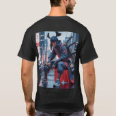 Urban Ronin: T-shirt met neonsamoerai-anime (Achterkant)