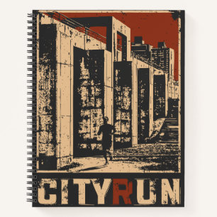 Urban Runner Cyberpunk Cityscape Design Notitieboek