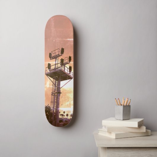 Urban Rustic Cityscape Riding Rails Two Skateboard (Muurkunst)