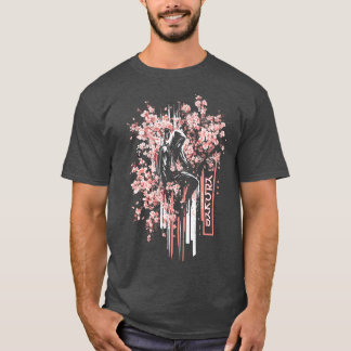 Urban Samurai onder Sakura T-shirt Modern Warrior