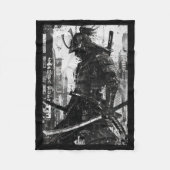 Urban Samurai Warrior Grunge Japanese Streetwear Fleece Deken (Voorkant)