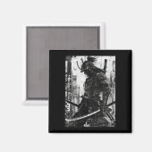 Urban Samurai Warrior Grunge Japanese Streetwear Magneet (Voorkant / Achterkant)