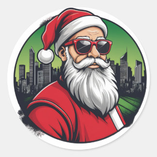 Urban Santa 2 Ronde Sticker