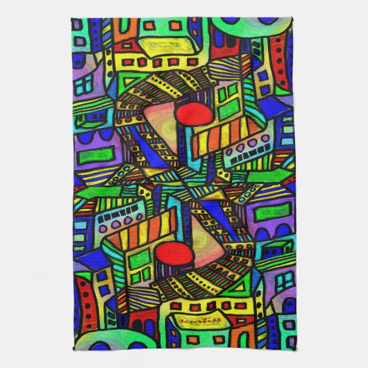 Urban Scene Kitchen Towel Theedoek (Verticaal)