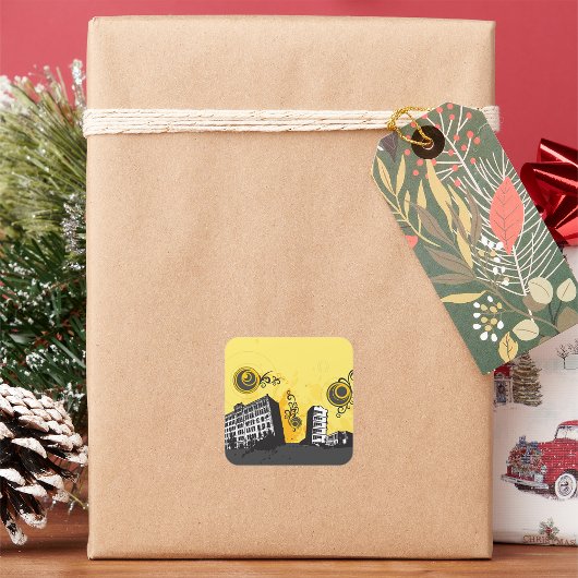 Urban Scene-Stickers Vierkante Sticker