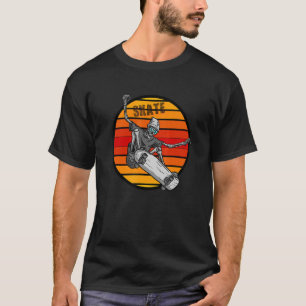 Urban Schaats Skull Sport Vrouwen Man Jeugd Vintag T-shirt