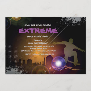 Urban Skateboarder Invitation Kaart