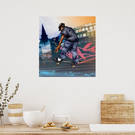 Urban Skateboarder Poster (Keuken)
