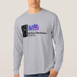 Urban Sketchers Orlando lange mouw grijs shirt