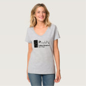 Urban Sketchers San Diego Dames Grijs V-hals T-shirt (Voorkant volledig)