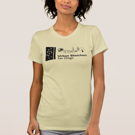 Urban Sketchers San Diego slim fit T T-shirt (Voorkant)