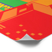 Urban Skyline: Nacht Regenboog Decor. Poster (Hoek)