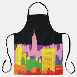 Urban Skyline: Nacht Regenboog Decor. Schort