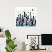 Urban Skyline Poster (Thuiskantoor)