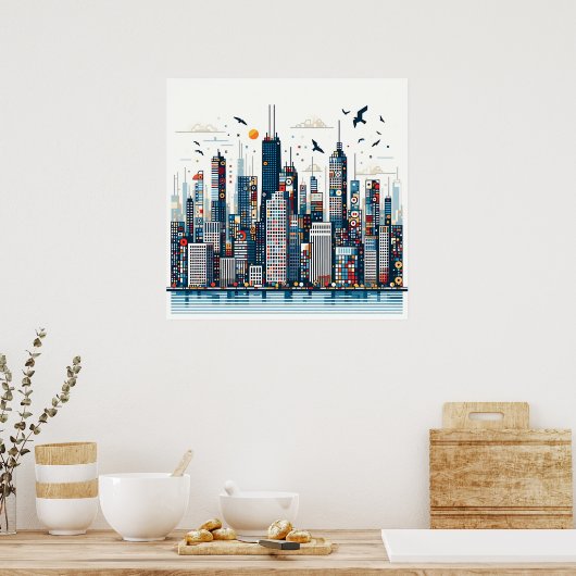 Urban Skyline Poster (Keuken)