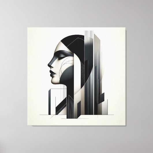 Urban Skyline Profile Canvas Afdruk (Voorkant)