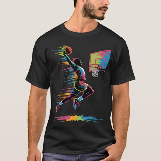 Urban Slam Dunk Art  Abstract Drip Basketball Grap T-shirt (Voorkant)
