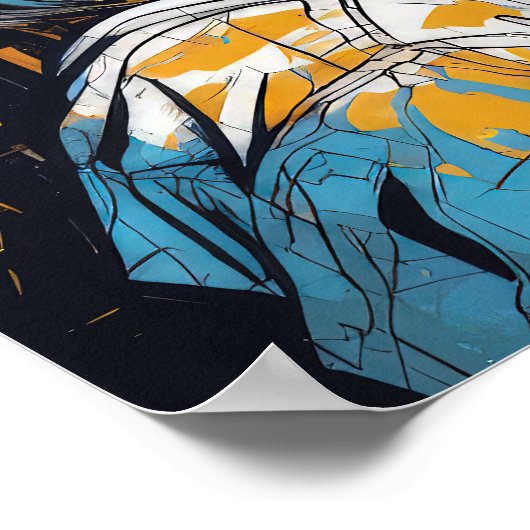 Urban Soul: Een vrouwenportret - Abstracte kunst Poster (Hoek)