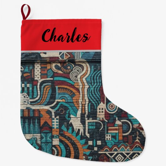 Urban Soul Patterns Christmas Stocking Grote Kerstsok (Voorkant)