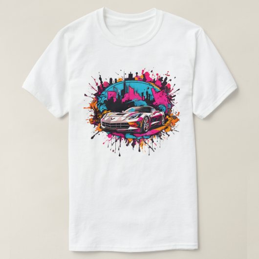 Urban Splatter Sports Car Men's T-Shirt (Design voorkant)