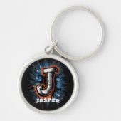 Urban Spray Paint Monogram "J"  Sleutelhanger (Voorkant)
