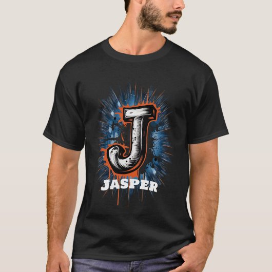 Urban Spray Paint Monogram "J"  T-shirt (Voorkant)