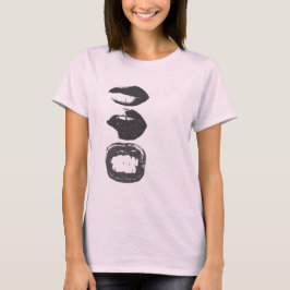 Urban Stamp Lips Zwart en Wit Grafische T-shirt