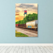 Urban Steam Punk Sunset Canvas Afdruk (Insitu (Houten vloer))