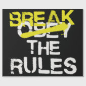 Urban street art break the rules stencil graffiti cadeaupapier (Vlak)