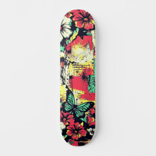 Urban Street Art Geïnspireerd door Girly Floral Bu Persoonlijk Skateboard