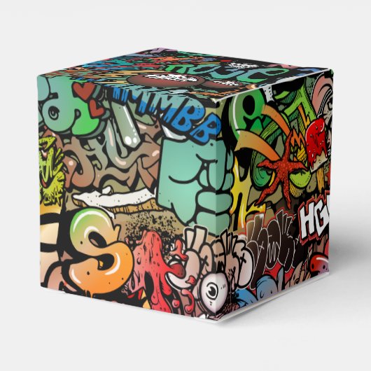 Urban street art Graffiti karakters patroon Bedankdoosjes (Achterkant)