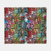 Urban street art Graffiti: patroon Fleece Deken (Voorkant (Horizontaal))