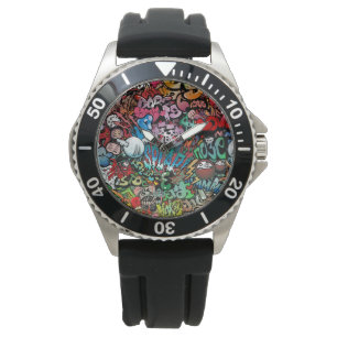 Urban street art Graffiti: patroon Horloge