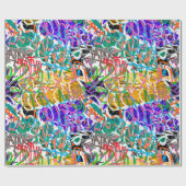 Urban Street Art Graffiti Pattern Wrapping Paper Cadeaupapier (Vlak)