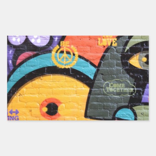 Urban Street Art-Graffiti Rechthoekige Sticker (Voorkant)