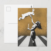 urban street art graffiti Thee met het konijn Briefkaart (Voorkant / Achterkant)