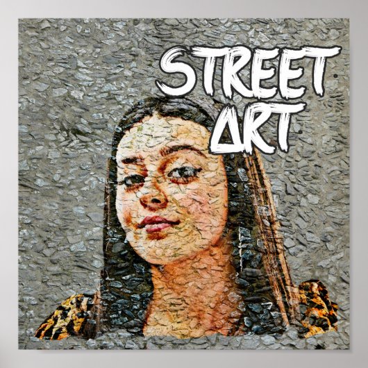 Urban Street Art Portret Wall Decor Poster (Voorkant)