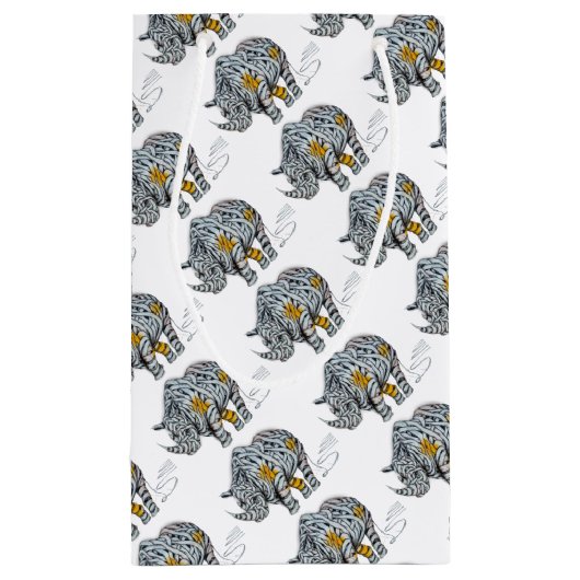 Urban Street Art: Ribbon Rhinoceros Klein Cadeauzakje (Achterkant)