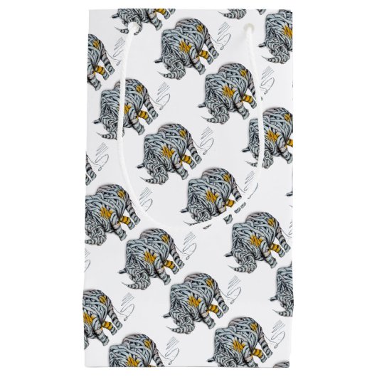 Urban Street Art: Ribbon Rhinoceros Klein Cadeauzakje (Voorkant)