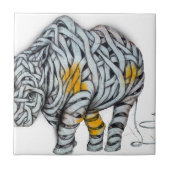 Urban Street Art: Ribbon Rhinoceros Tegeltje (Voorkant)
