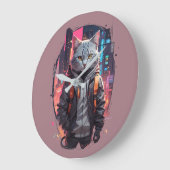 Urban Street Cat Design Grote Klok (Hoek)