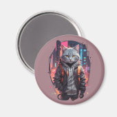 Urban Street Cat Design Magneet (Voorkant / Achterkant)