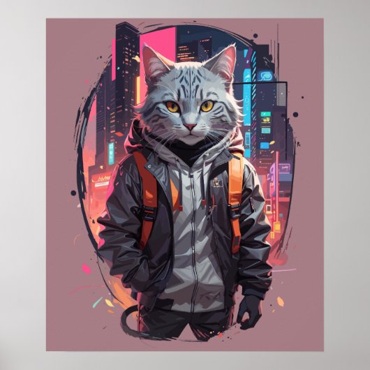 Urban Street Cat Design Poster (Voorkant)