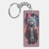 Urban Street Cat Design Sleutelhanger (Voorkant Links)
