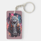 Urban Street Cat Design Sleutelhanger (achterkant)
